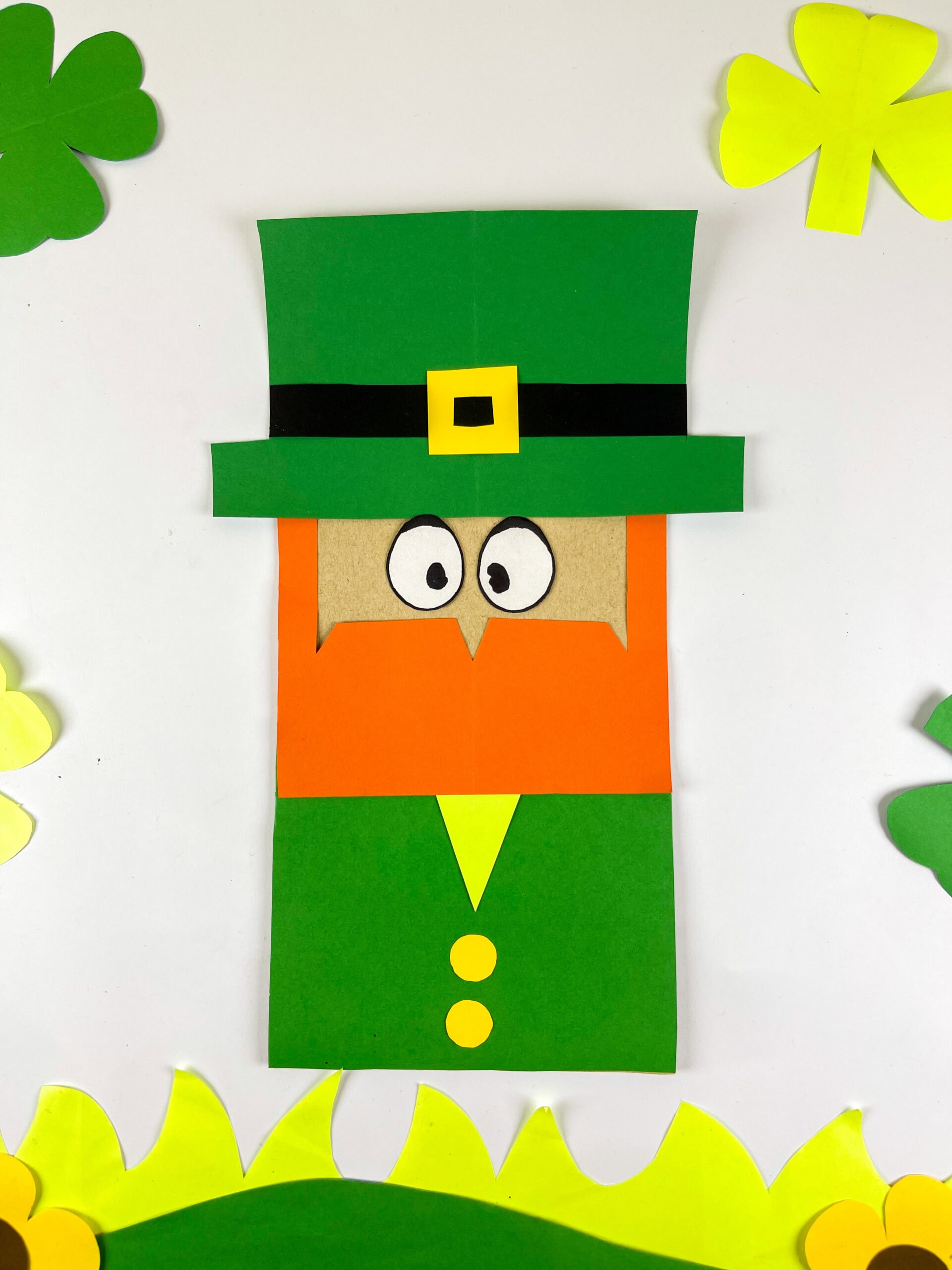 St patricks day crafts, paper bag craft, Leprechaun crafts