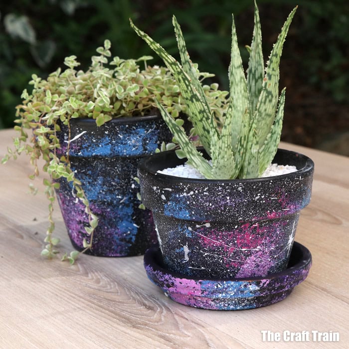 Image for Galaxy painted pot