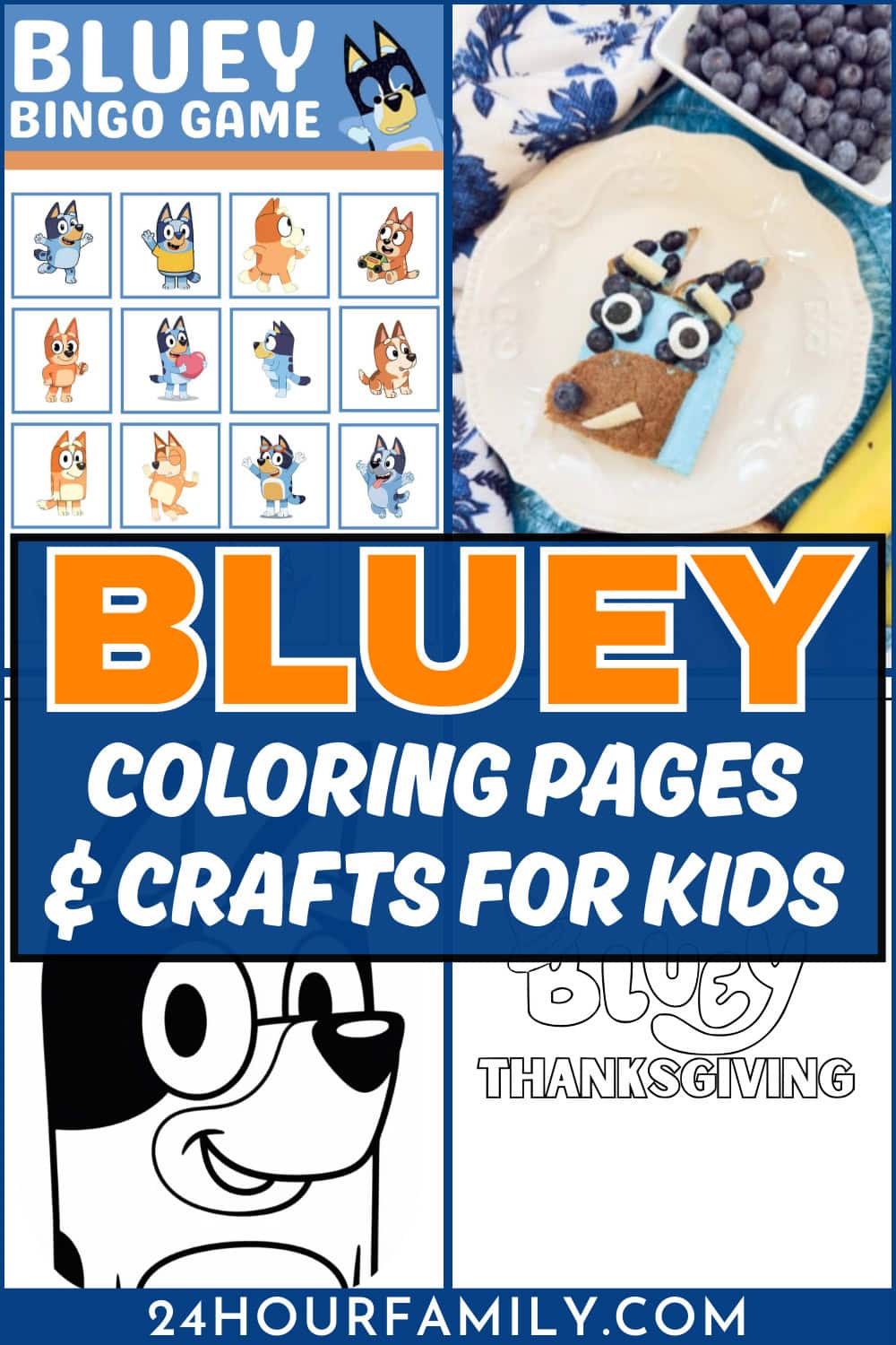 Bluey Craft ideas and coloring pages for kids