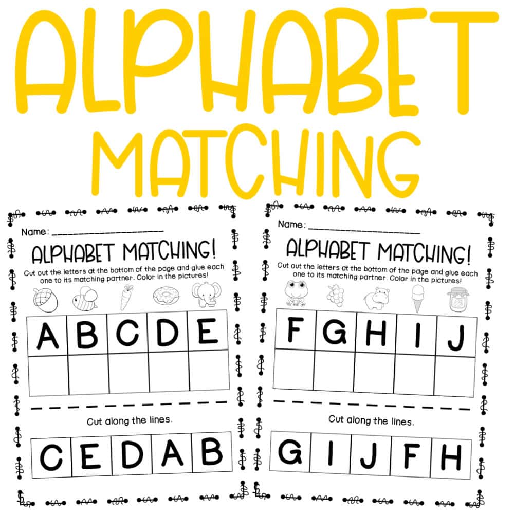 alphabet matching worksheets for preschoolers