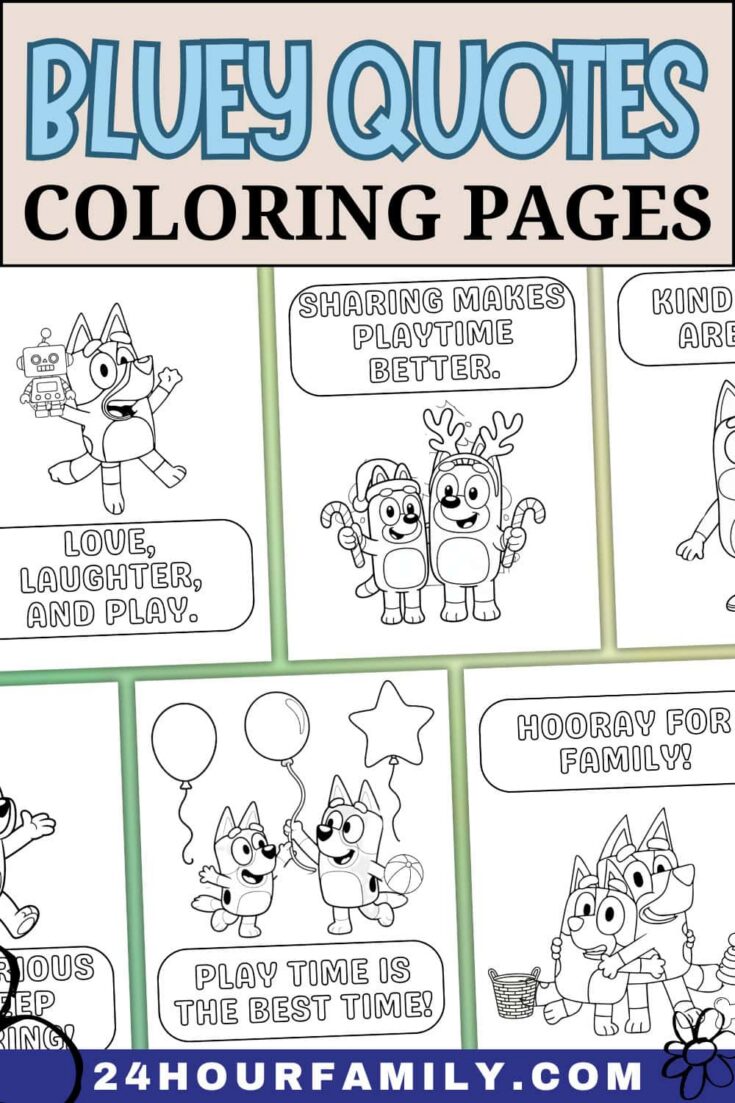 bluey quotes coloring pages