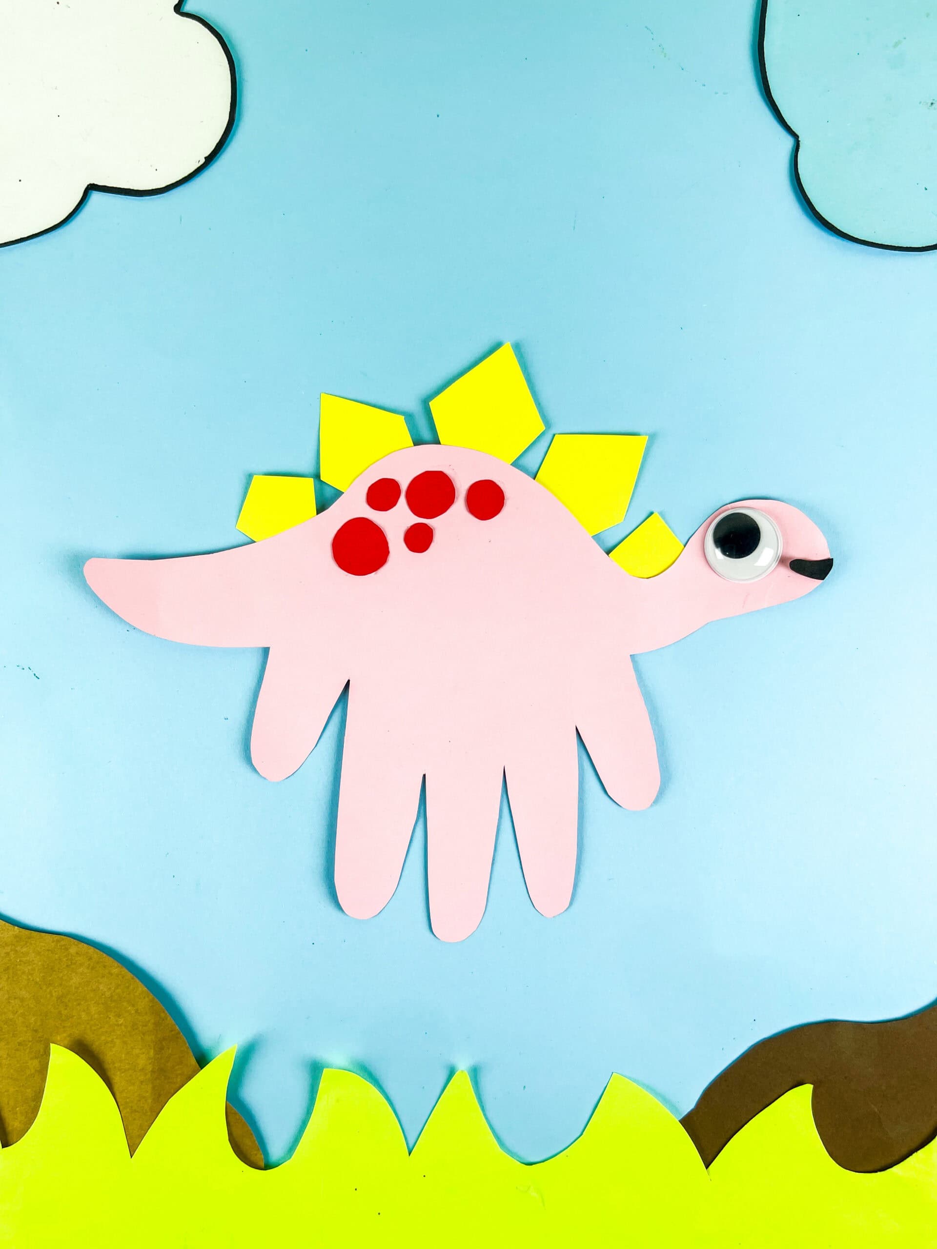 Stegosaurus Handprint Craft for Kids