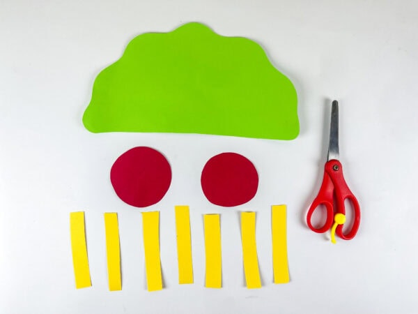 Cut taco toppings and strips for craft