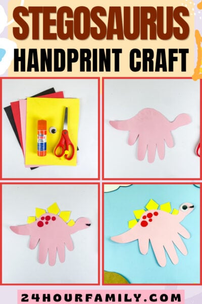 Stegosaurus Handprint Craft for Kids