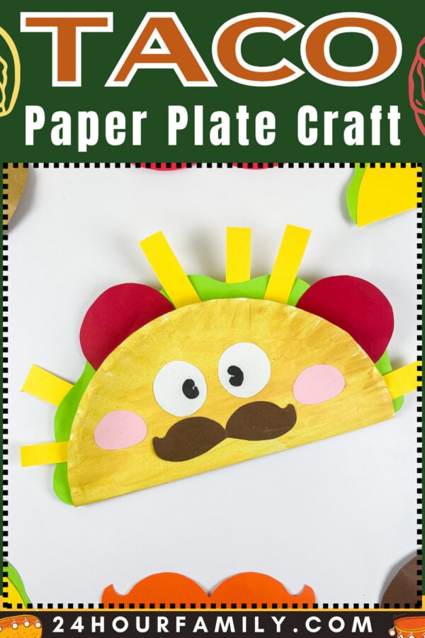 Taco paper plate craft title collage image