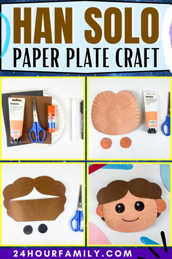 Han Solo paper plate craft collage poster