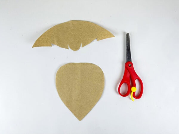 Cut Chewbacca face and beard pieces from paper
