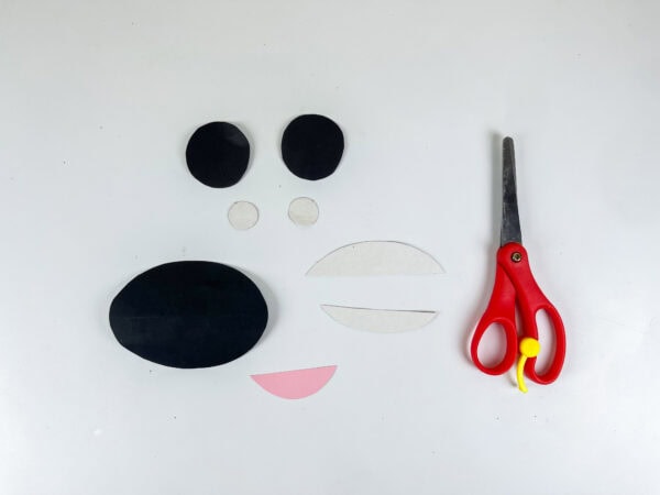 Cut eye and mouth pieces for Chewbacca craft