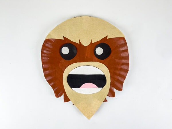 Completed Chewbacca paper plate craft face