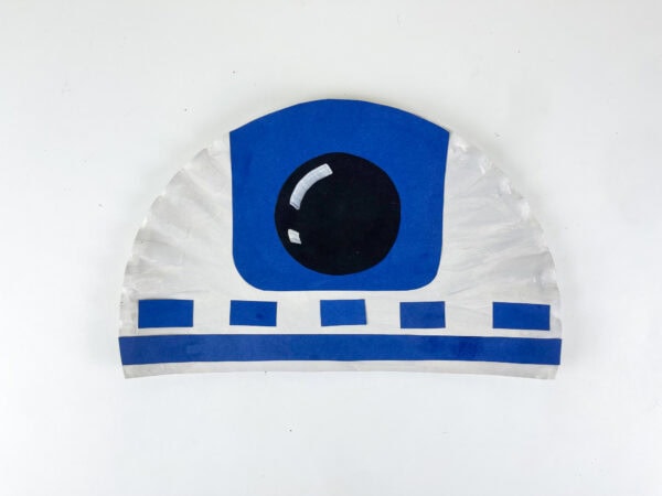 Completed R2-D2 paper plate craft dome