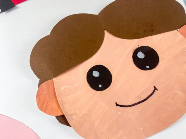 Close-up of Han Solo paper plate craft face