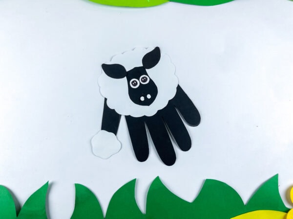Goat handprint craft centered on white background