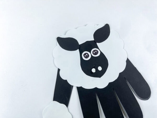 Close-up of goat handprint craft face details