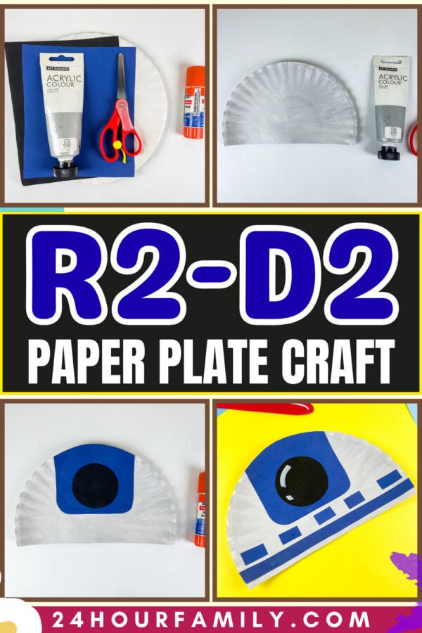 R2-D2 paper plate craft collage poster