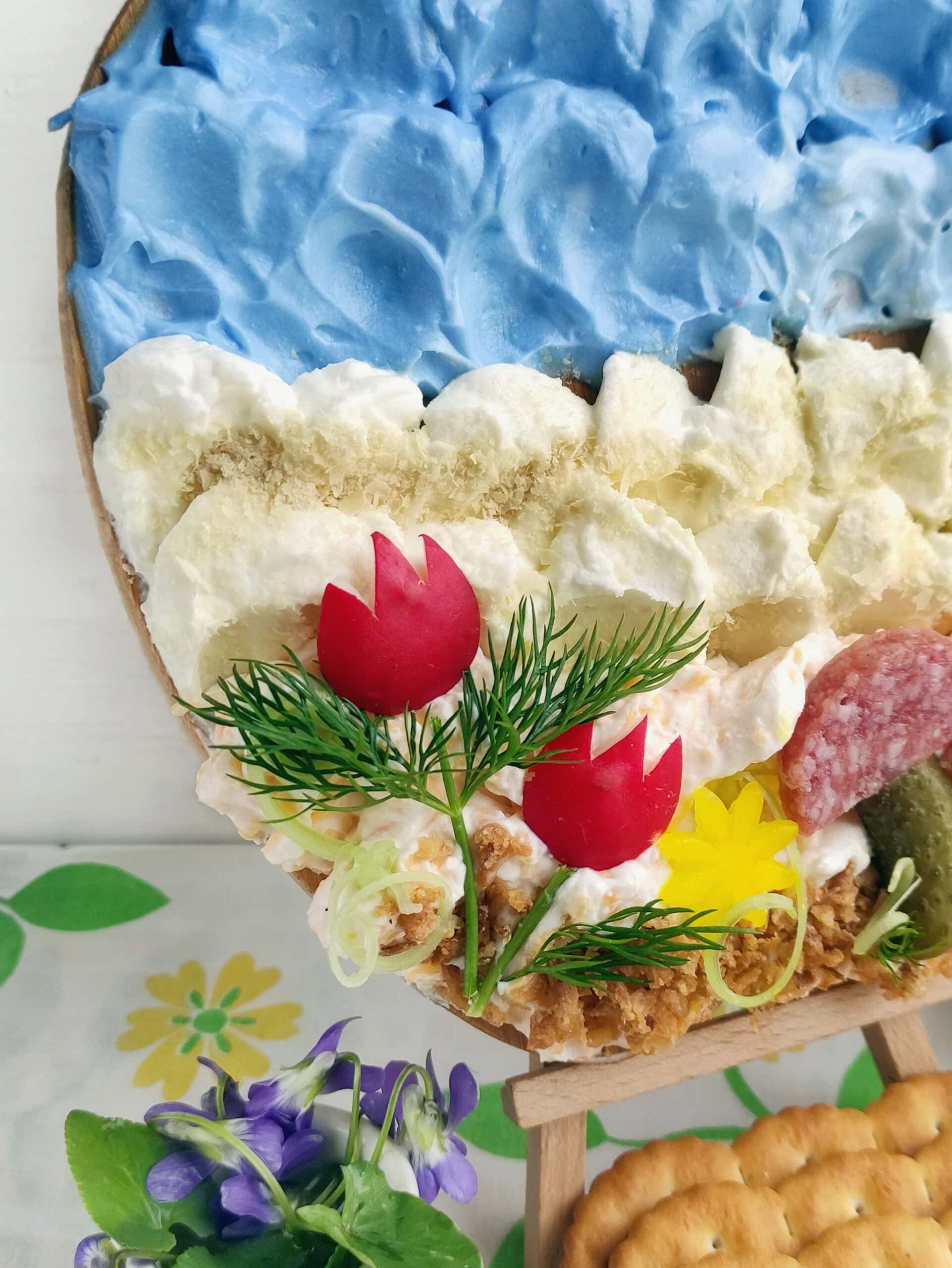 Spring cheese charcuterie board
