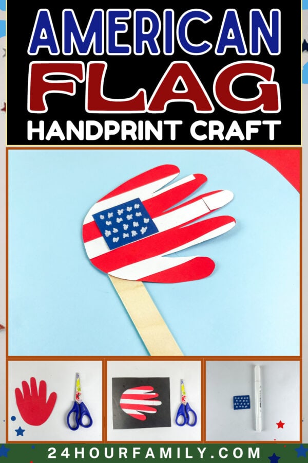 American flag handprint craft collage