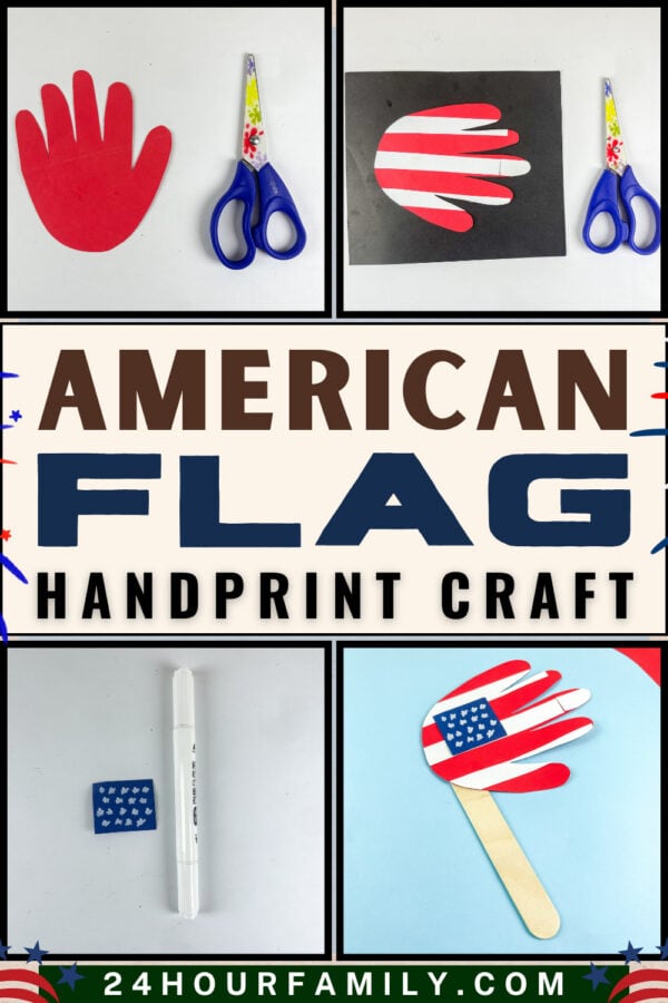 American flag handprint craft collage

