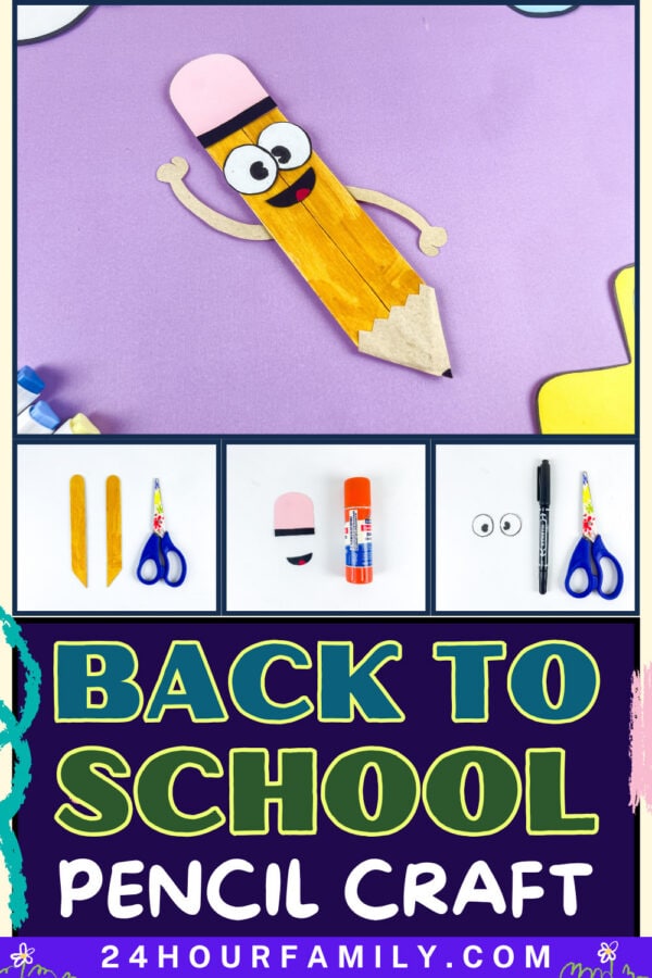 Back to school pencil craft collage