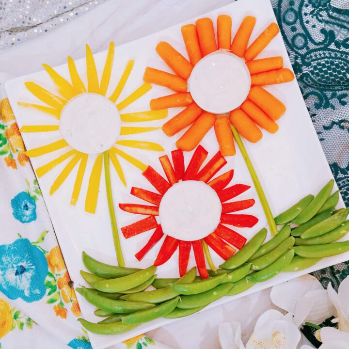 Flower Veggie Tray Charcuterie Board