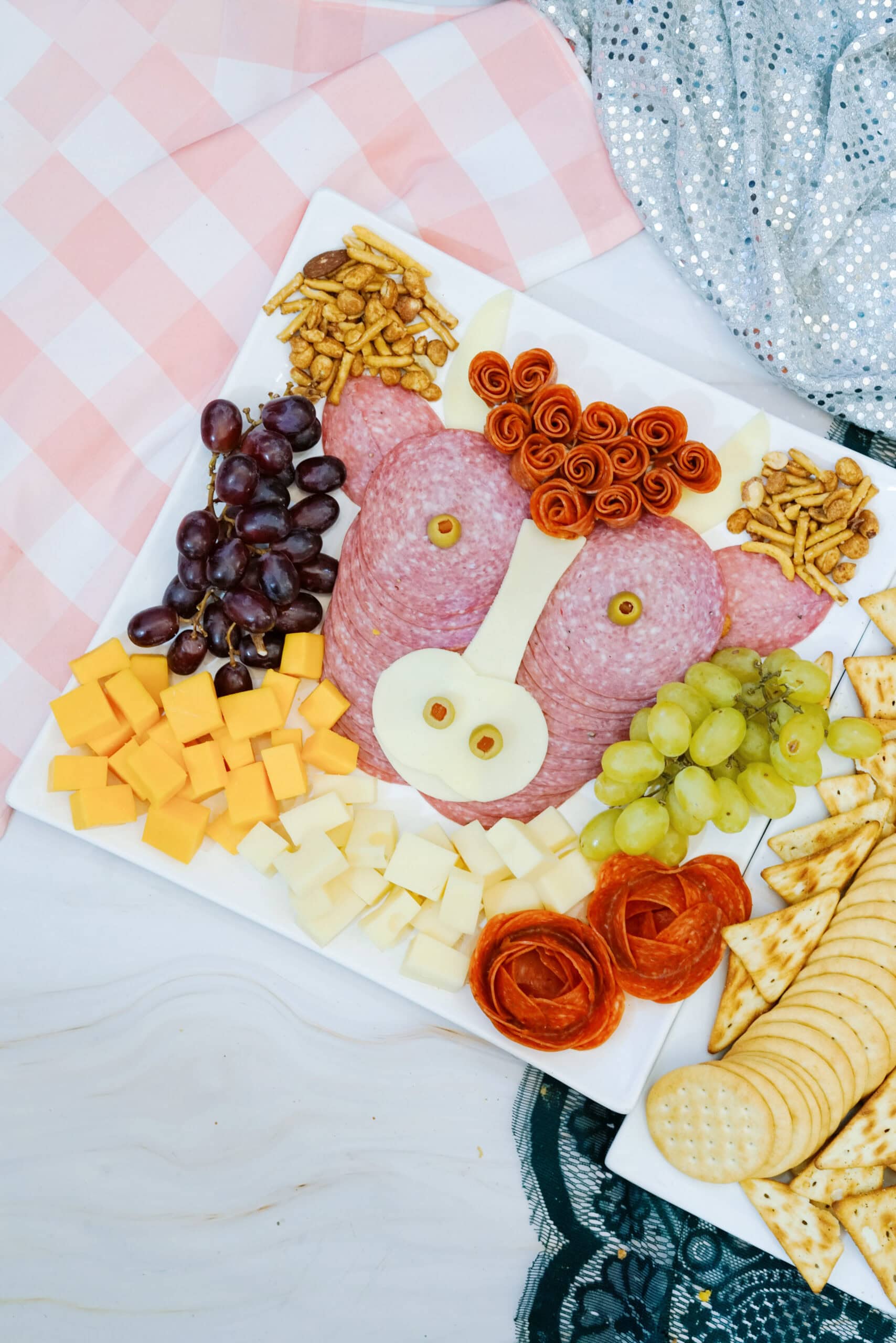 highland cow charcuterie board