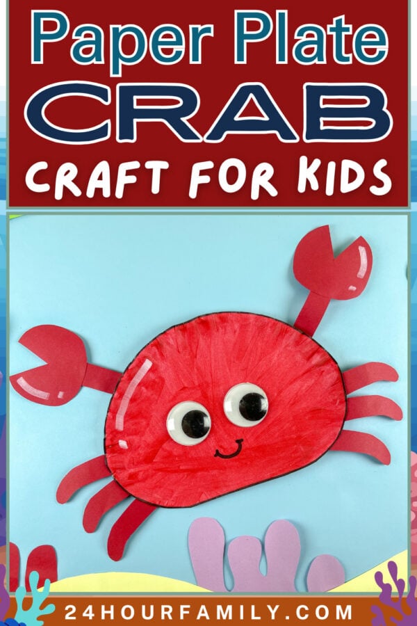 Paper Plate Crab Craft for Kids title graphic