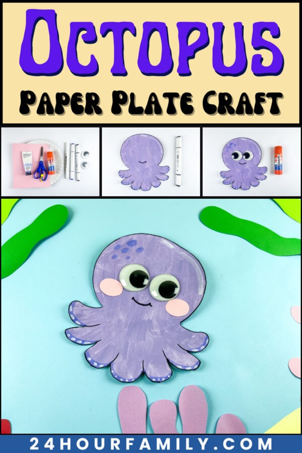 Octopus Paper Plate Craft collage poster