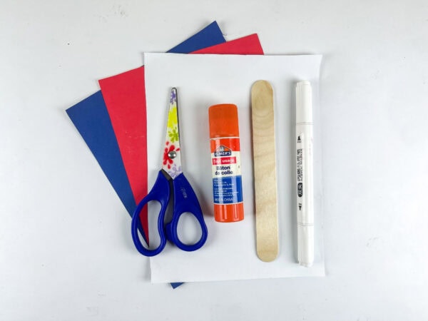 Craft supplies for handprint flag craft