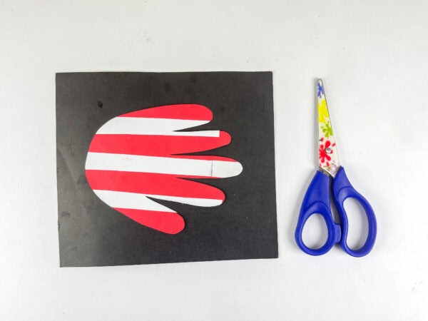 Trimmed handprint flag craft