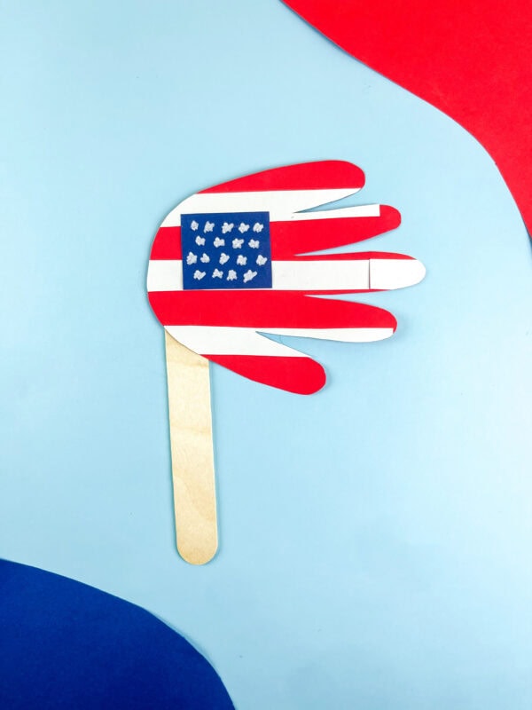 Handprint American flag craft display