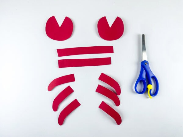 Cut out crab pieces with scissors