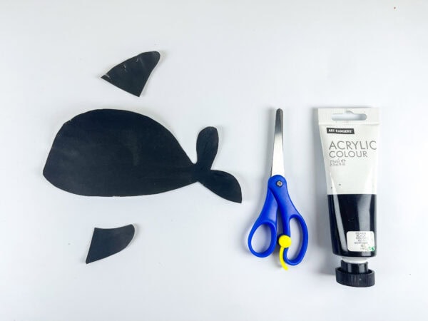 Cut pieces for orca whale craft