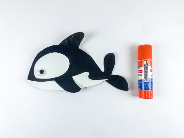 Finished orca whale craft with eye
