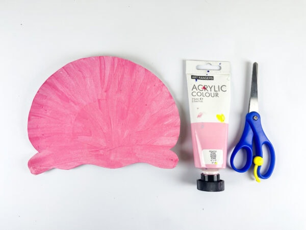 Painted jellyfish paper plate with scissors