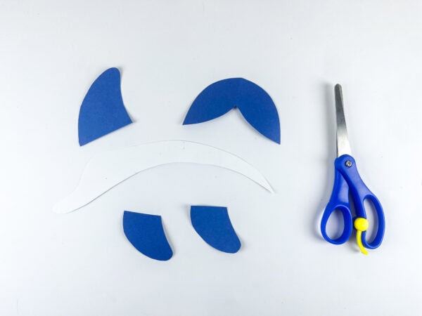 Dolphin craft pieces cut from paper