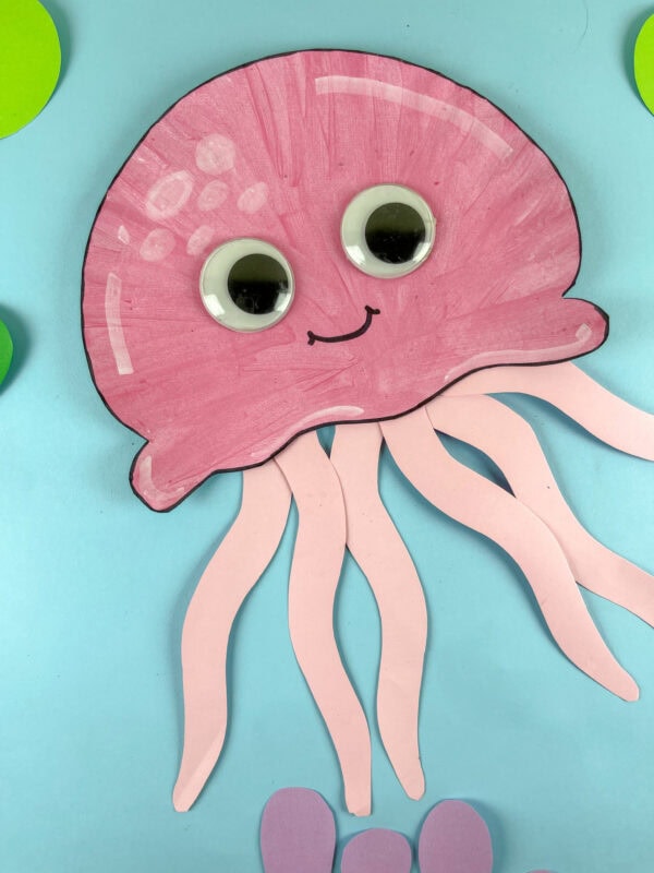 Smiling jellyfish craft close up