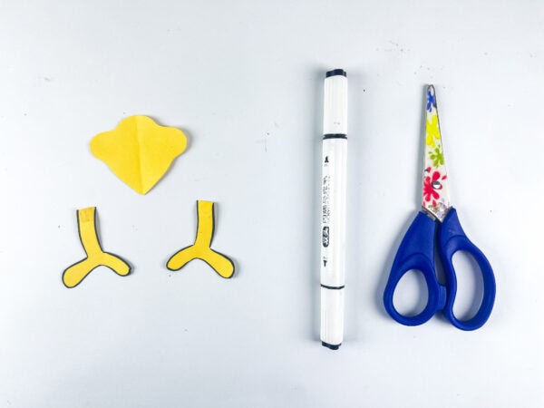 Yellow eagle beak and feet cutouts