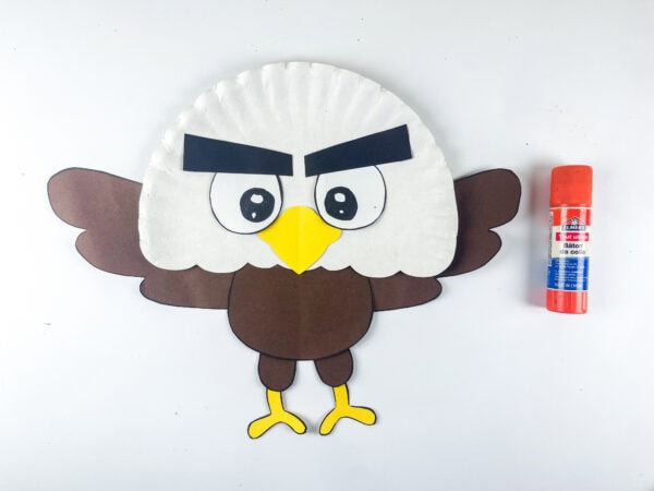 Finished bald eagle craft assembly