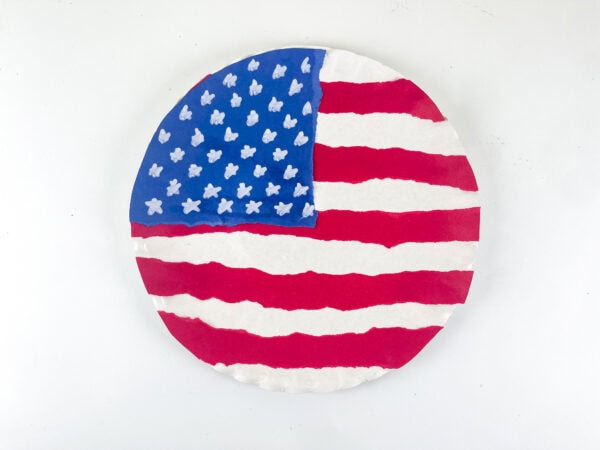 Finished paper plate American flag craft