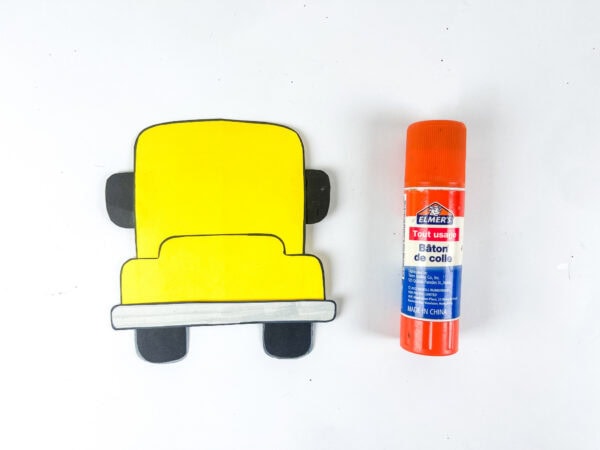 Glued school bus craft base