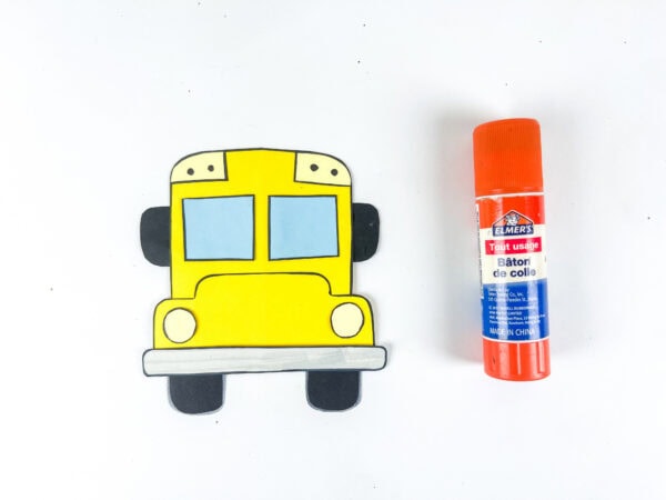School bus craft with windows and lights