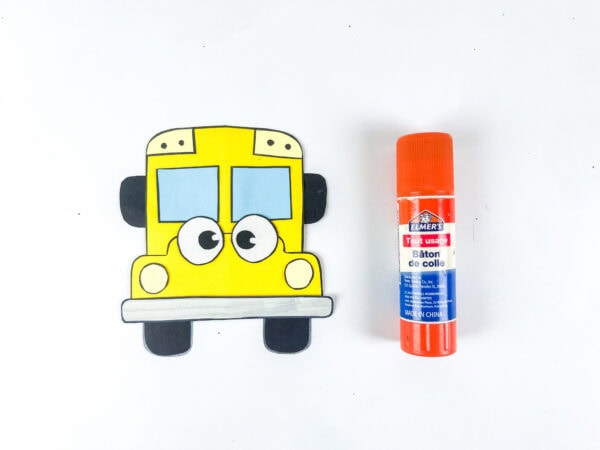 School bus craft with googly eyes