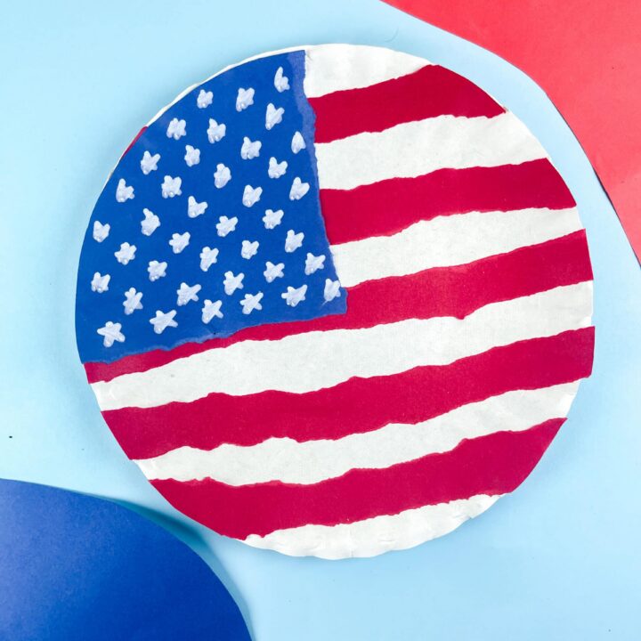 American Flag Paper Plate Craft