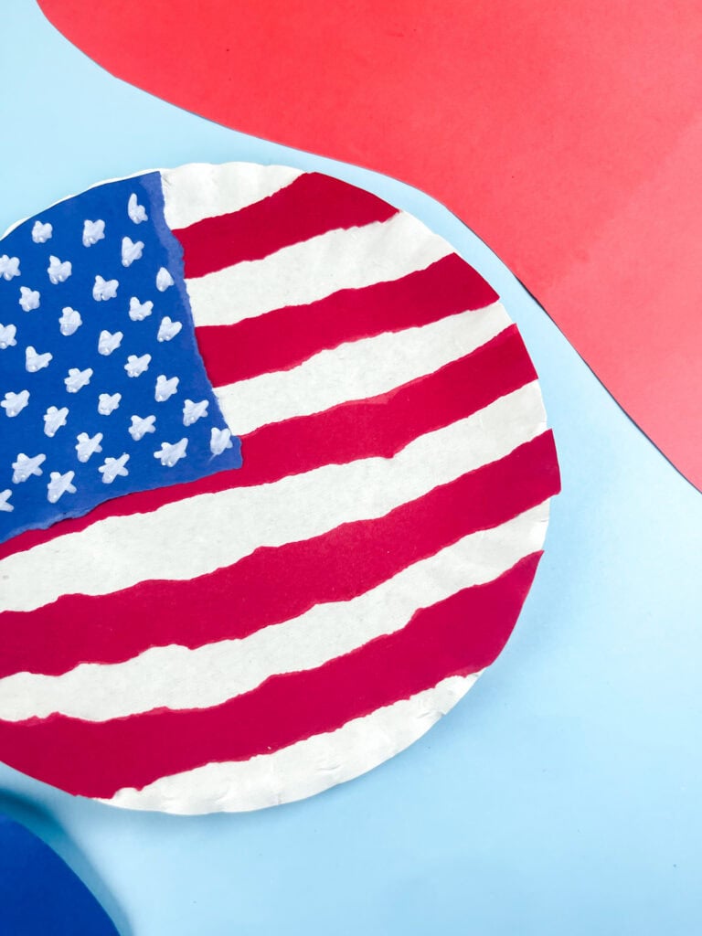 american flag paper plate craft
