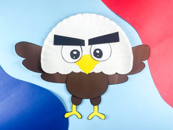 Bald eagle craft on colorful background