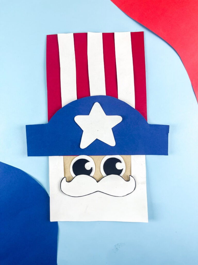 uncle sam patriotic craft paper bag activity