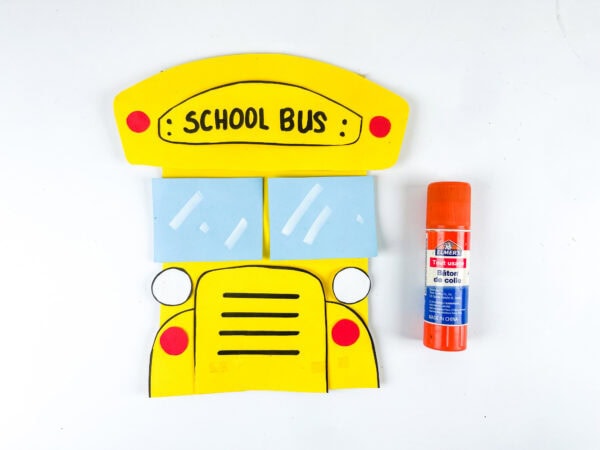 School bus craft with lights and glue stick
