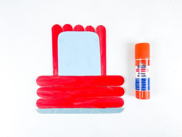 Car window attached to popsicle stick base