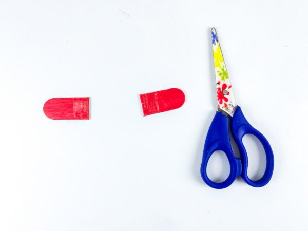 Cut popsicle stick pieces for car sides