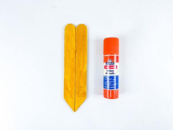 Glued popsicle sticks for pencil body