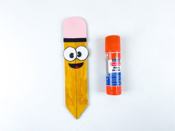Pencil craft face with eyes attached